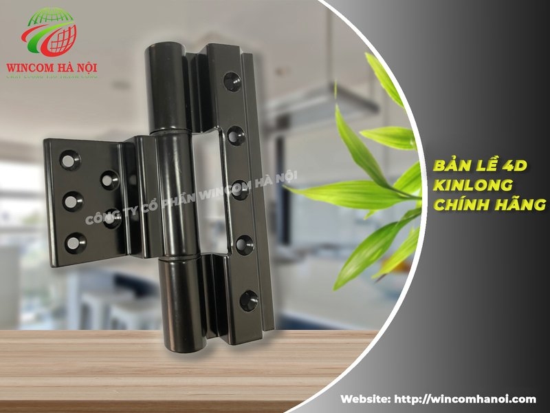 Bản lề 4D cửa 2 cánh dài 150mm nhôm Xingfa hệ 55 hiệu KinLong